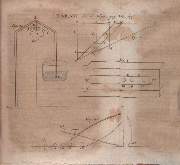 Ein altes Buch mit einer Zeichnung einer Maschine, wahrscheinlich die erste Patentzeichnung für eine frühe 20.-Jahrhunderts-Vorrichtung, mit Diagrammen und ausführlichem Text.