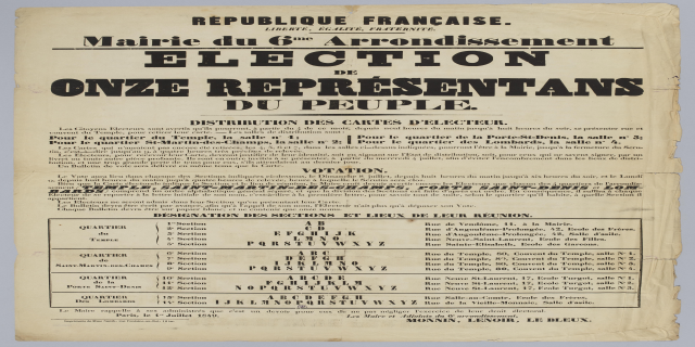 Eine Schwarz-Weiß-Zeitung mit dem Bild eines Mannes und einem Stimmzettel.