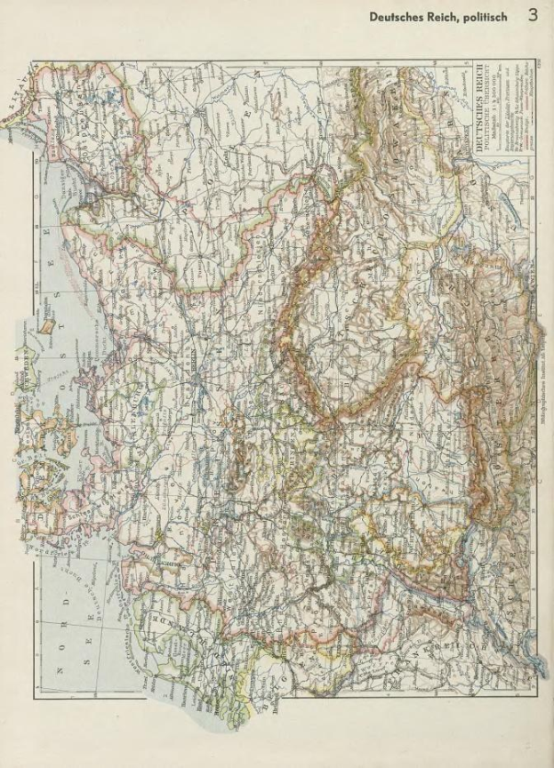 Schwarz-weißes 19. Jahrhundert-Karte von Deutschland, die historische politische Teilung zeigend, mit gedrucktem Text oben und unten.