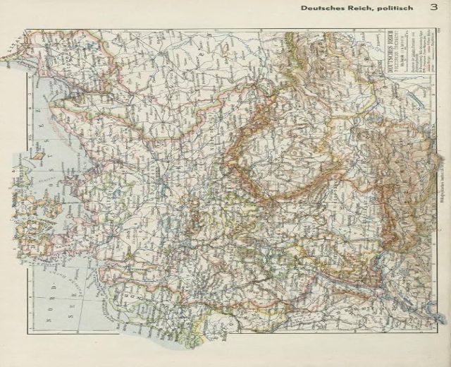 Schwarz-weißes 19. Jahrhundert-Karte von Deutschland, die historische politische Teilung zeigend, mit gedrucktem Text oben und unten.