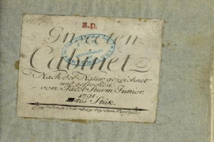 Erste Ausgabe von "Z.D." gedruckt in Nürnberg, Deutschland im Jahr 1791, mit einem Stempel und handgeschriebener Text auf altem Papier.