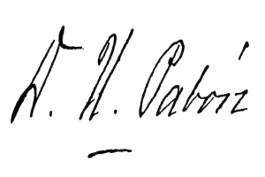 Ein Schwarz-Weiß-Foto der Unterschrift von N.H. Caboz, dem Gründer und CEO des Unternehmens, geschrieben in schwarzer Tinte auf einem weißen Hintergrund.