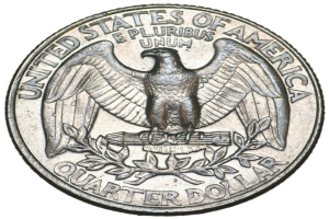 Eine Münze mit darauf eingravierter Schrift.